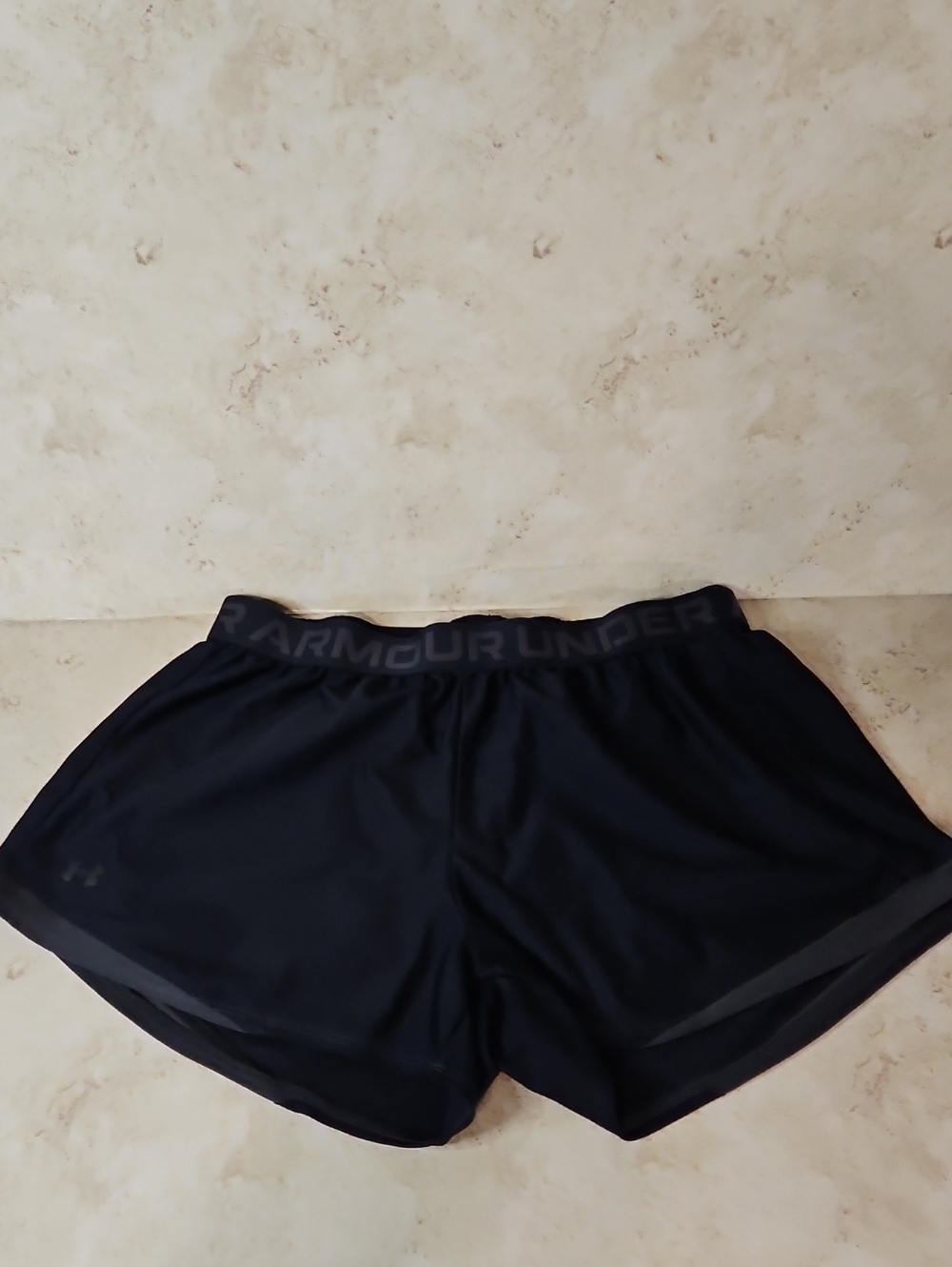 Under Armour Women’s Black Athletic Shorts with Logo Waistband